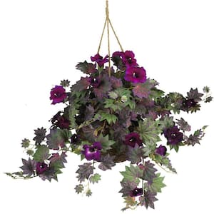 Morning Glory Artificial Hanging Basket Silk Plant