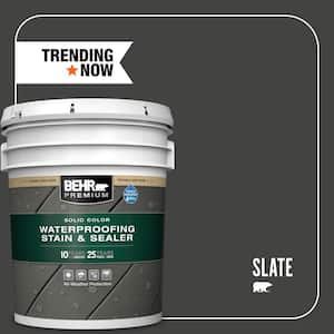 5 gal. #SC-102 Slate Solid Color Waterproofing Exterior Wood Stain and Sealer