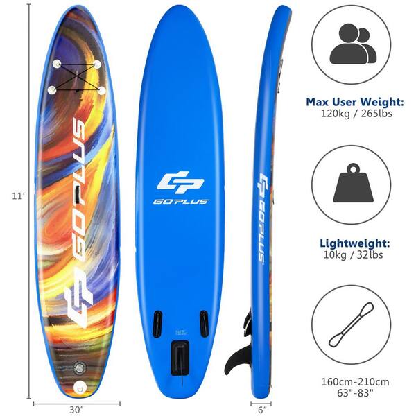 Costway 11 ft. Inflatable Stand Up Paddle Board SUP