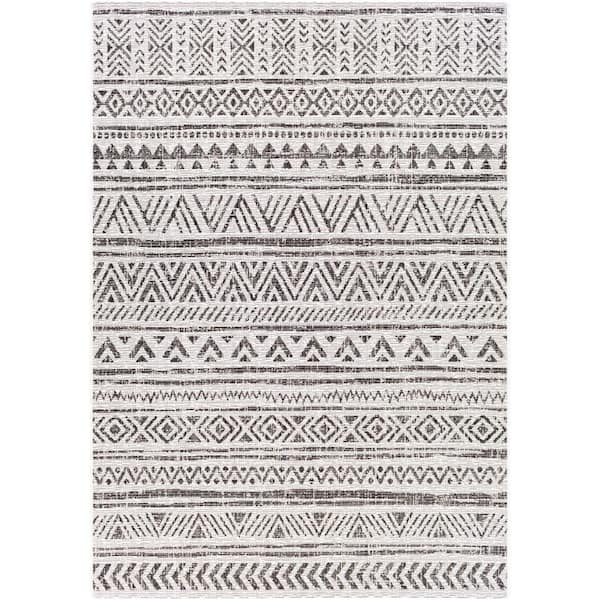 Livabliss Eartha Charcoal 5 ft. 3 in. x 7 ft. 7 in. Indoor/Outdoor Area Rug