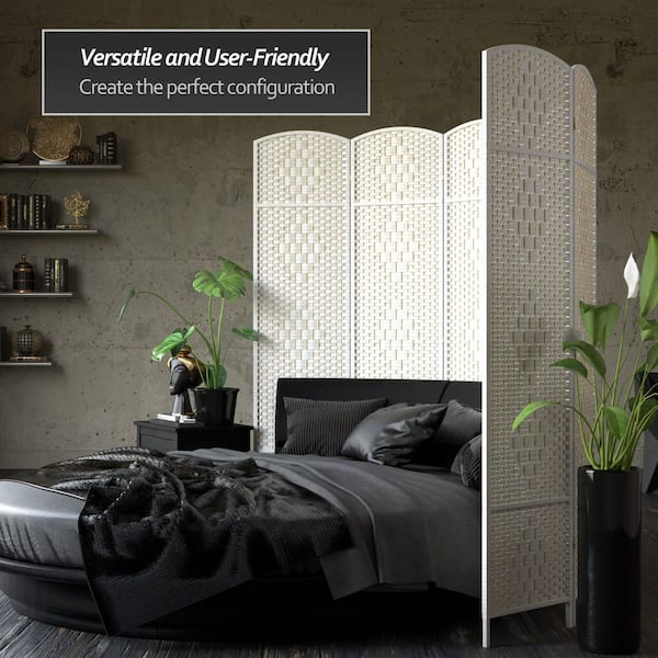 7 ft. White 3-Panel Room Divider