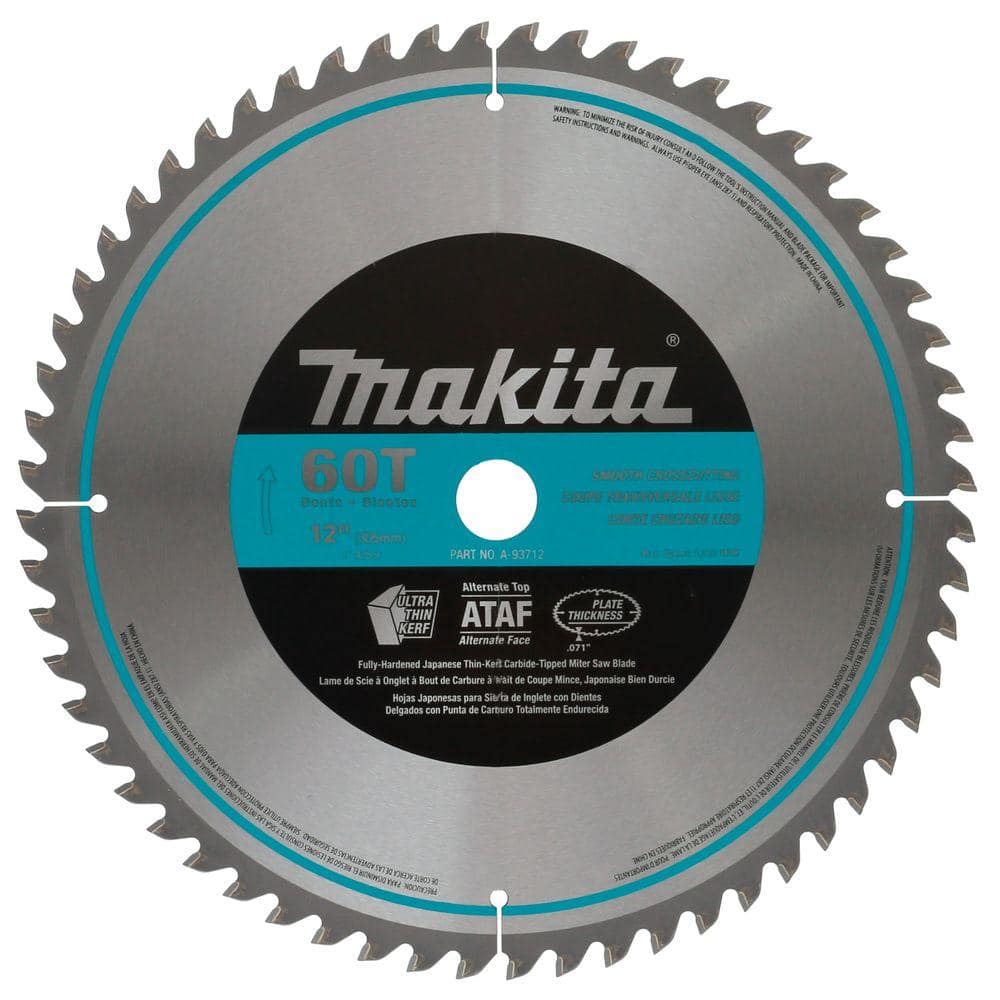 Makita 12 in. x in. 60 TPI Micro-Polished Miter Saw Blade A-93712 The  Home Depot