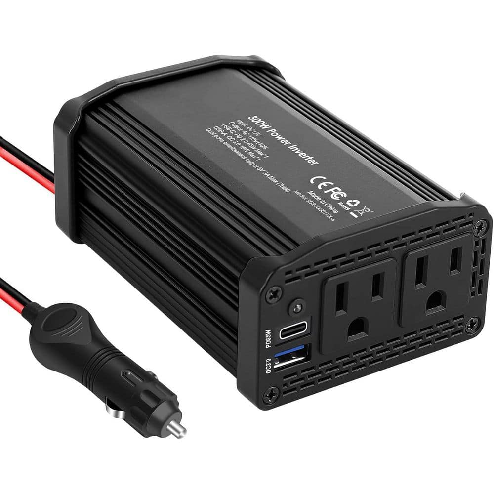 300-Watt Car Power Inverter DC 12V to 110V AC Converter with USB-C PD65W and 18-Watt Fast Charging Ports price history on PriceWatchPro