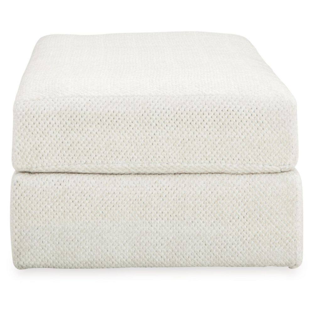 Oversized White Upholstered Contemporary Ottoman