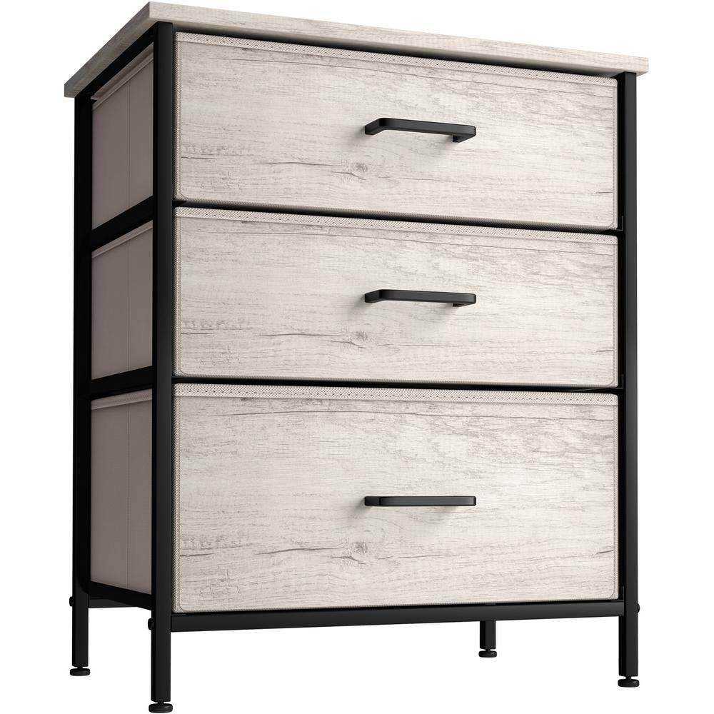 Sorbus 3-Drawer Greige Nightstand 24.62 in. H x 16.5 in. W x 24.62 in. D  DRW-TB3-RUB The Home Depot