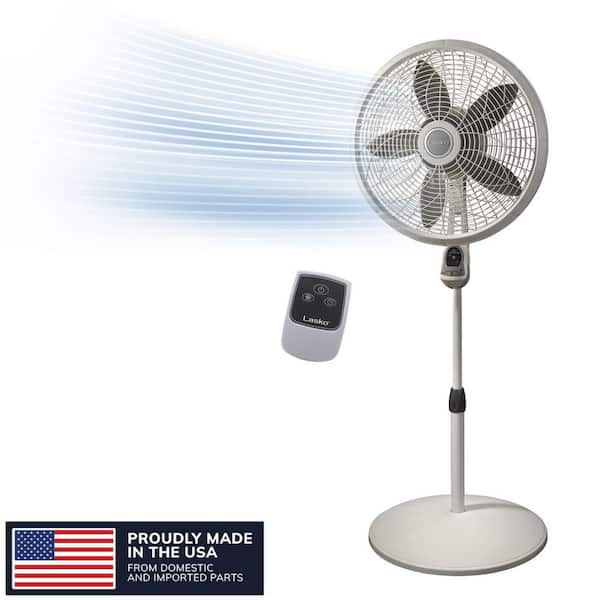 18 in. 3 Speed Pedestal Fan for Home in White with 90° Oscillation, Adjustable Height, 4-Hour Timer and Remote Control