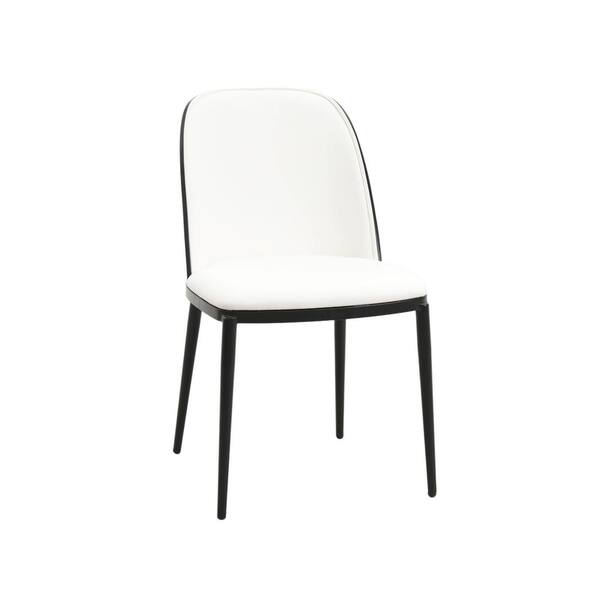 Leisuremod Tule Modern Dining Side Chair with PU Leather Seat and Steel