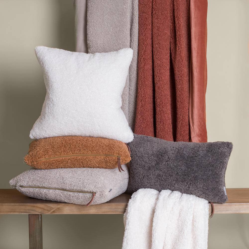 Gray Sherpalux Teddy Sherpa Square Throw Pillow 20" x 20"