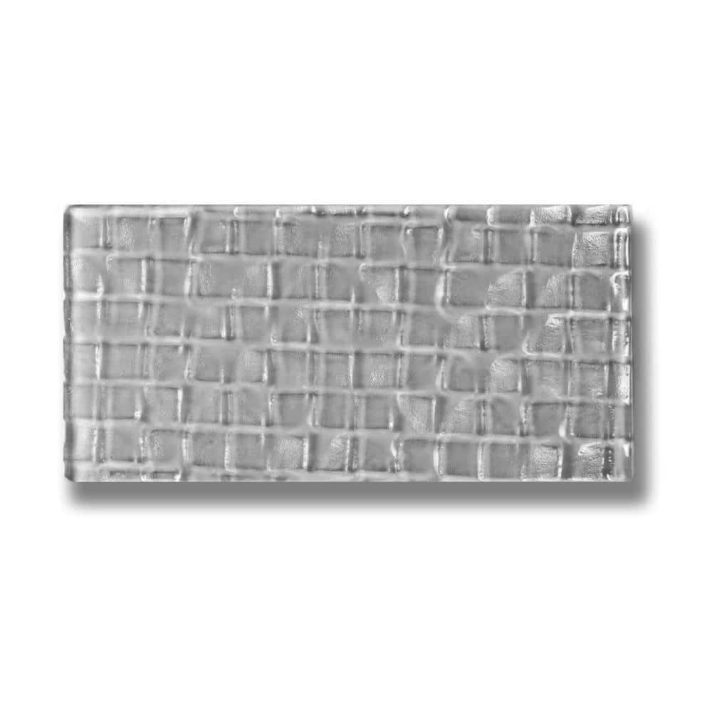 Metro Cubes Gray 3 in. x 6 in. Glossy Textured Glass Subway Wall Tile (96 sq.ft./Case) price history on PriceWatchPro