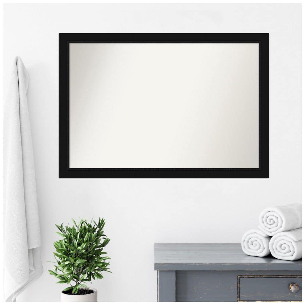 Avon Black Rectangular Wall Mount Bathroom Vanity Mirror