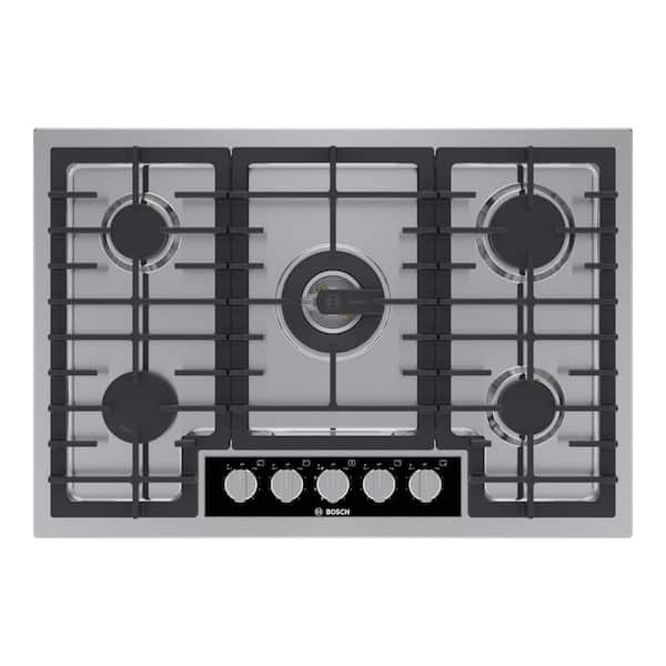 Bosch Benchmark Series 30 in. Gas Cooktop in Stainless Steel with 5 Burners including 20,000 BTU Burner