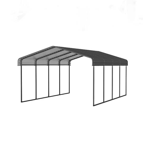 12 x 20 ft. Metal Carport with Enhanced Base and Galvanized Steel Roof, Heavy Duty Outdoor Garage Car Shelter