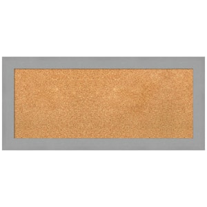 Amanti Art Eva Narrow Framed Cork Bulletin Memo Board Eva White Gold Narrow 33-inch x 15-inch