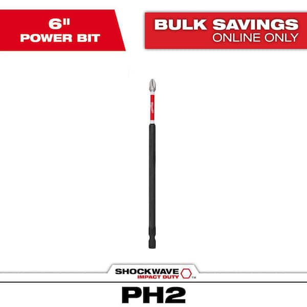 SHOCKWAVE Impact Duty 6 in. Phillips #2 Alloy Steel Screw Driver Bit (1-Pack)