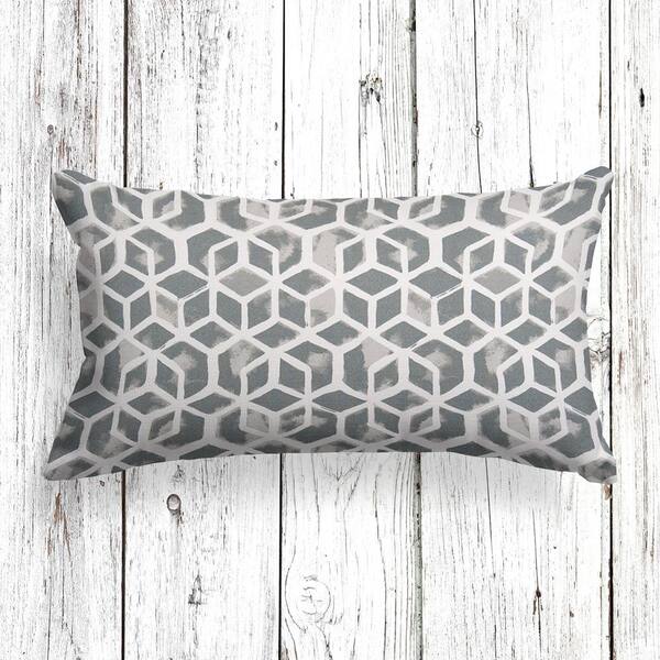 grey lumbar throw pillow