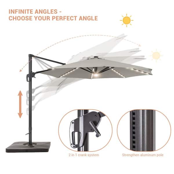6x6 square patio umbrella Galtech 6 X 6 Ft. Square Aluminum Patio Market Umbrella W/ Push Lift