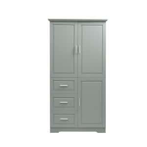 Anky 32.6 in. W x 19.6 in. D x 62.2 in. H Gray MDF Freestanding Bathroom Storage Linen Cabinet