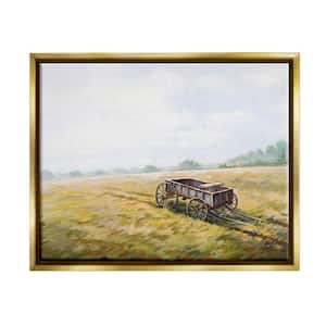 Wild West Wagon Cart Rural Hill Farm Scenery by Bruce Nawrocke Floater Frame Nature Wall Art Print 21 in. x 17 in.
