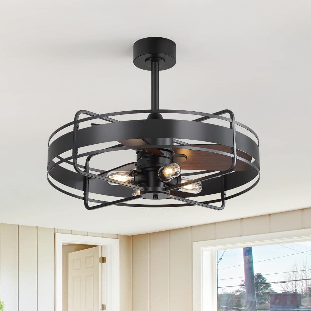 28 in. Indoor Industrial Black Standard Ceiling Fan with Remote, Downrod, Gray Blade and Light Kit Included price history on PriceWatchPro