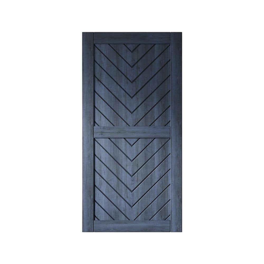 JT3 40 in. x 80 in. C-Panel Solid Core Navy Fishbone Design Pine Wood Interior Sliding Barn Door Slab price history on PriceWatchPro
