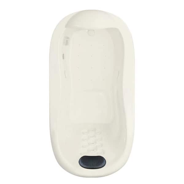 Infinity 2 - 70 in. Oval Drop-In Air Bath/Whirlpool Bathtub Acrylic Reversible Drain with Heater in Biscuit