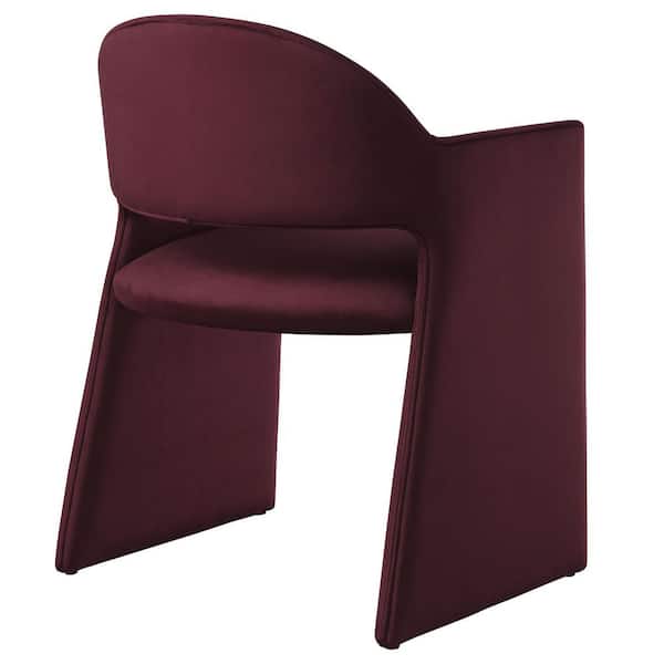 MODWAY Talia Performance Velvet Dining Armchair in Mulberry EEI