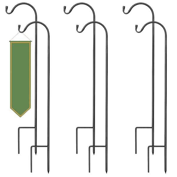 17.5 in. to 26.5 in. to 36.5 in. Extendable Garden Planter Stakes Shepherd's Hooks (6-Pack)