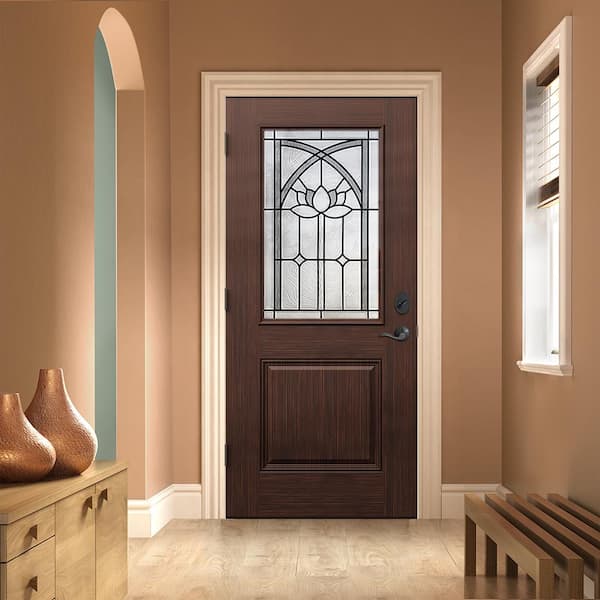 Rockwell Premium  Carmel Solid Brass Entry Door Handle Set with