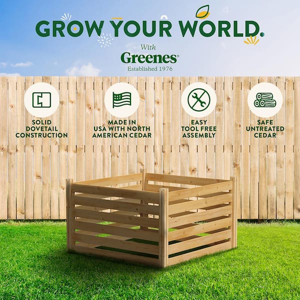 Greenes Fence - Greenes 309.17 Gal. Cedar Wood Stationary Composter