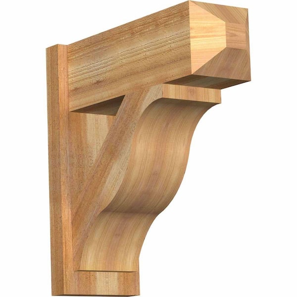 Ekena Millwork 8 in. x 22 in. x 22 in. Fuston Craftsman Rough Sawn Western Red Cedar Outlooker