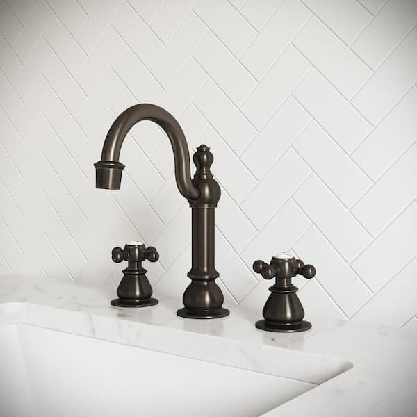Vintage Classic 8 in. Widespread 2-Handle High Arc Bathroom Faucet with Pop-Up Drain in Oil Rubbed Bronze