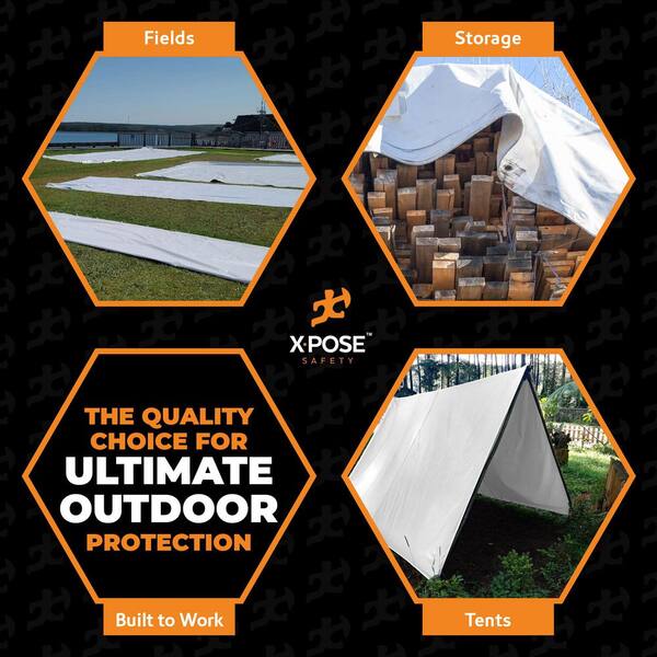 XPOSE SAFETY Heavy Duty White Poly Tarp 6 ft. x 10 ft XPOSE SAFETY Heavy Duty White Poly Tarp 6 ft. x 10 ft
