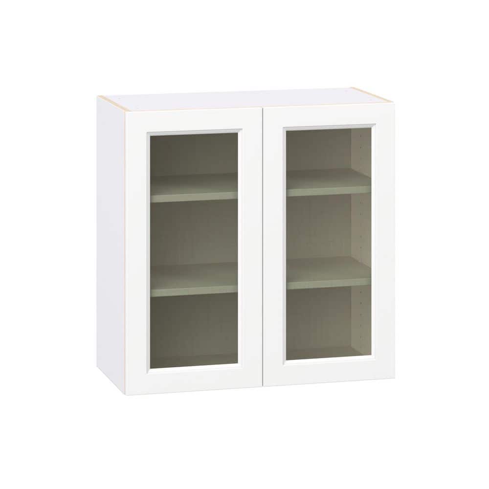 Laramie 30 in. W x 14 in. D x 30 in. H Assembled Glass Door Specialty Wall Kitchen Cabinet in Painted Bright White price history on PriceWatchPro