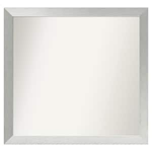 Brushed Sterling Silver 38 in. x 36 in. Custom Non-Beveled Wood Framed Bathroom Vanity Wall Mirror