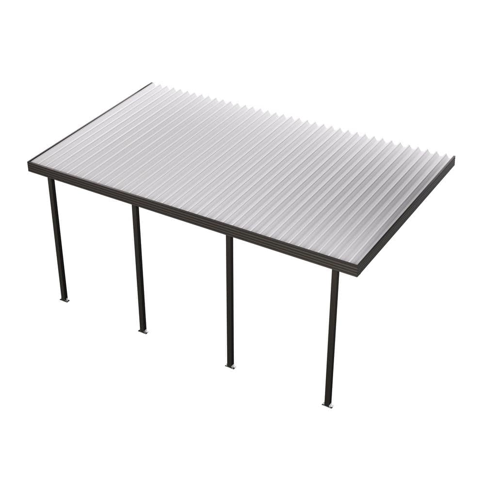 20 ft. x 8 ft. Dark Bronze Aluminum Frame White Roof Carport, 30 lbs. Snow Load