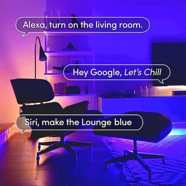 120 in. Smart Multi-Color RGB+W Wi-Fi Plug-In LED Strip Light Kit, Works with Alexa/Hey Google/HomeKit/Siri