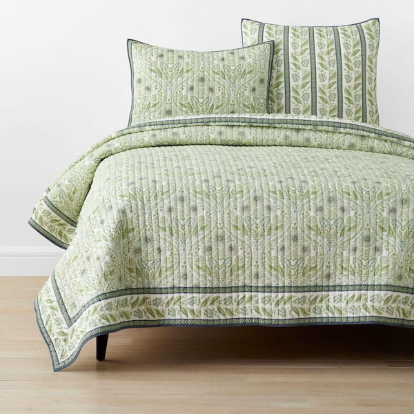 Company Cotton Sana Green King Cotton Quilt