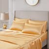 Madison Park Satin 6-Piece Gold Solid Polyester Queen Luxury Sheet