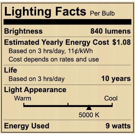 Unbranded - 60-Watt Equivalent A19 Non-Dimmable LED Light Bulb Daylight (3-Pack)