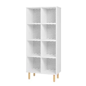 Essex 60.23 in. White and Zebra 8-Shelf Double Bookcase