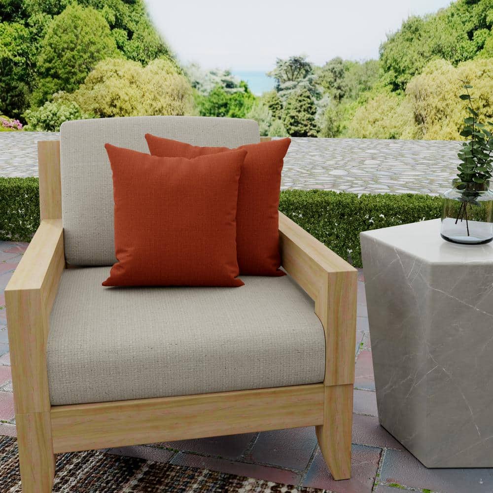18" x 18" Brick Red Outdoor Throw Pillow Set