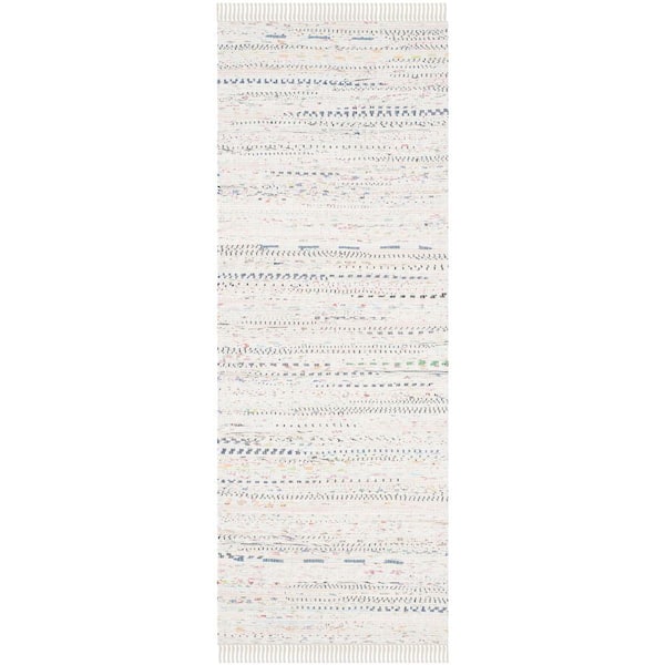 Rag Rug Ivory/Multi 2 ft. x 9 ft. Striped Runner Rug