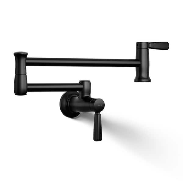 Wall Mount 5.2 GPM Pot Filler in Matte Black