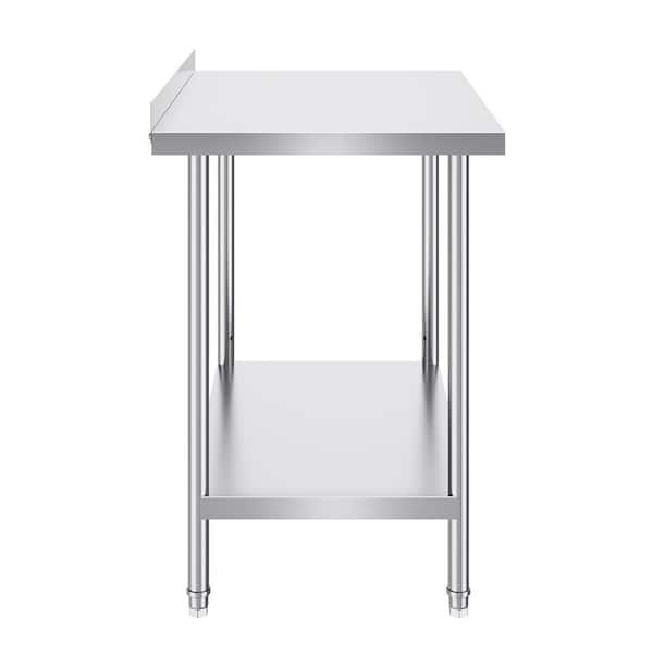 SKYSHALO Stainless Steel Work Table, 24 x 36 x 36 In. Silver Kitchen Prep TableHeavy Duty Prep Worktable, Metal Work Table