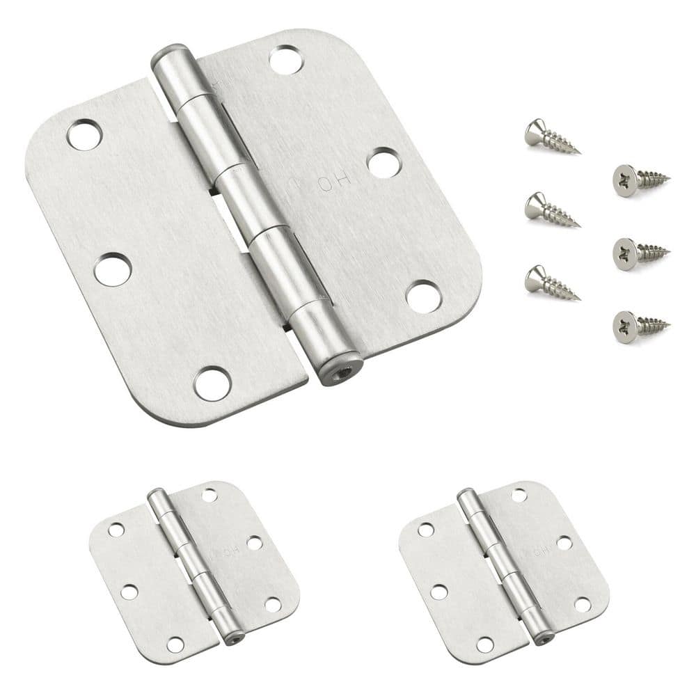 3-1/2 in. x 3-1/2 in. Brushed Nickel Full Mortise Butt Hinge with Removable Pin (3-Pack) price history on PriceWatchPro