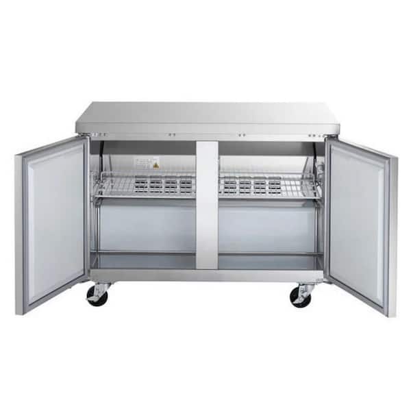 48 in. W 12 cu. ft. NSF Auto/Cycle Defrost Commercial Undercounter Upright Freezer in Stainless