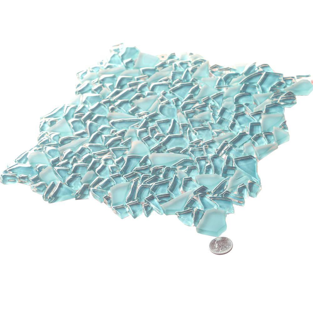 Blue Matte Glass Pebble Mosaic Tile for Bathroom and Kitchen