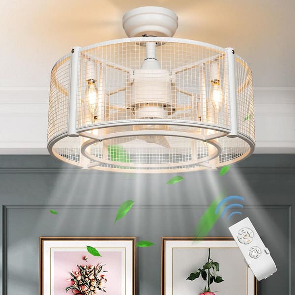20.5 in. Indoor White Bladeless Smart Ceiling Fan with Light Reversible Motor and Remote Control