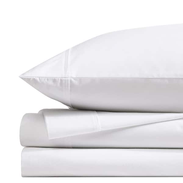 Unbranded Cool Zone 3-Piece White Cotton Twin Sheet Set
