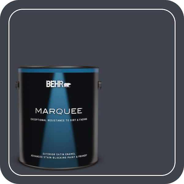 BEHR MARQUEE 1 gal. #ECC-23-3 Blackbird Satin Enamel Exterior Paint & Primer